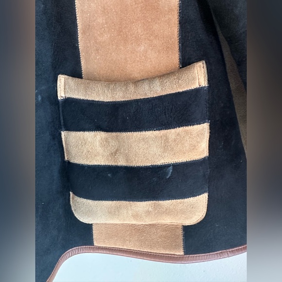 Cawley Studio Avis Sheepskin Stripe Jacket Coat S Handmade in England - Picture 5 of 16